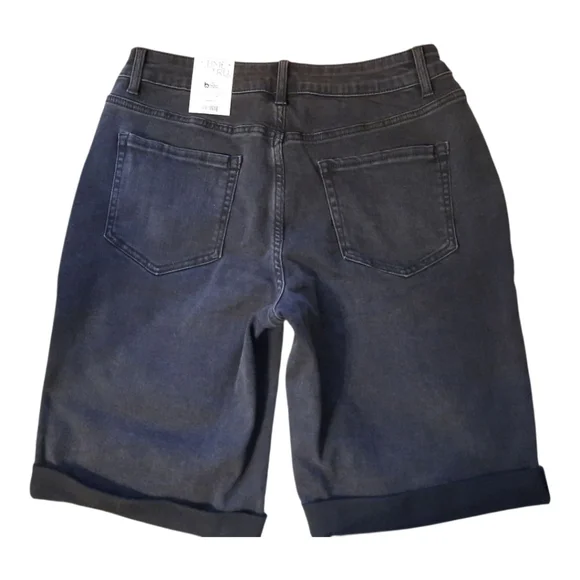Nwt Time and Tru Black  Denim Shorts Size 10 - Picture 7 of 9